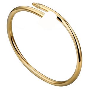 Love Gold Bracelet nail bracelet Designer Bangles for Women Mens Stainless Steel Alloy Armband18K Plated Gold Silver Rose Jewelry Diamond Bracelets