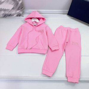 Tasarımcı Kids Trailtsuit Pembe kapüşonlu pnats 2 adet set kaplan işlemeli eşofman kapşonlu ceket erkek kız çocuk logo marka giysileri uzun kollu pantolonlar