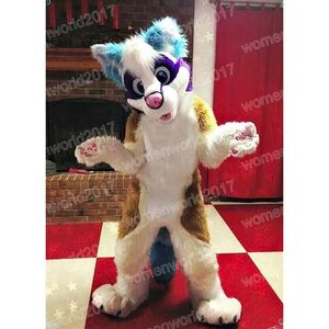 Halloween Husky Fox Dog Mascot Costume Top Quality Cartoon Character Outfits Suit unisex vuxna outfit födelsedag jul karneval fancy klänning