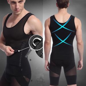 Tutta la moda uomo body shaper pancia cintura corsetto gilet shapewear intimo camicie a compressione senza maniche1899