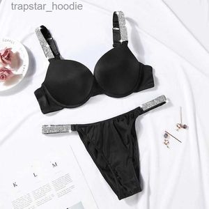 Sutiãs conjuntos sexy carta roupa interior conforto breve push up sutiã e calcinha 2 peças conjuntos para mulheres lingerie conjunto l230919