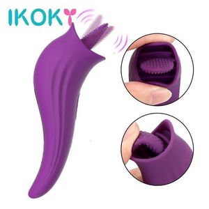 Vuxen massager ikoky tunga slickar vaginal g spot clitoris stimulator maskiner kvinnlig onanator 8 mode för kvinnor