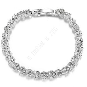 Fashion Women Heart Roman Bracelet Clear Zircon Crystal Bangle Rhinestone Accessories Diamond Encrusted Jewelry Drop Delivery Dhtrl