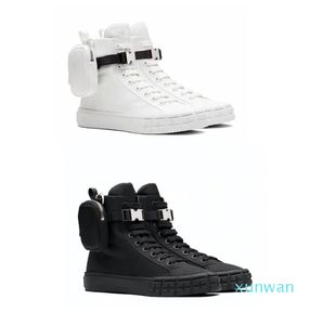 Designerskor Wheel Renylon High-Top Sneakers For Men Women Combat Boots With Bag White Black Flat Cloth Platform Shoes With Box