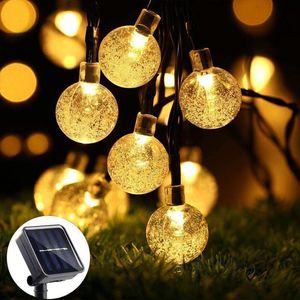 Outros suprimentos de festa de evento 8 modelo 31ft 40 bolas guirlandas ao ar livre lâmpada de férias de Natal LED luzes de corda de fadas movidas a energia solar 230919