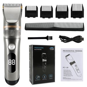 Clippers Trimmers Hair Clipper Profissional Aparador Elétrico para Homens com Tela LED Lavável Recarregável Forte Potência Cerâmica Corte 230918