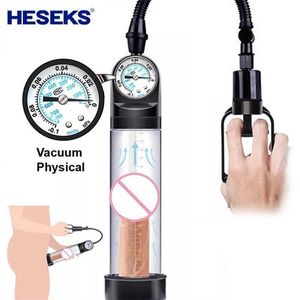 Sex Toy Massager Penis Pump with Pressure Gauge Male Masturbator for Men Enlargement Penile Enlarger Vacuum