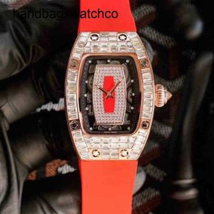 Richarmilles Watch Womens Watches Es armbandsur Designer Business Leisure Richa RM0701 Automatisk maskin Full Diamond Rose Gold Case Tape Womens FRJ