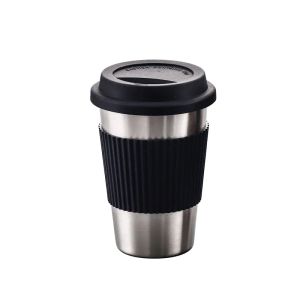 Top Stainless Steel Coffee Mugs Portable Drinking Cups With Silicone Lids Travel Water Coke Cup Wine Tumbler Straight Cup Water Bottle