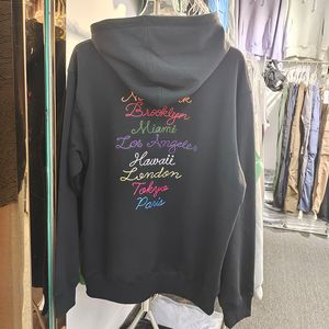 Hoodies Back broderi tungvikt bomullsmän lösa tröjor tröjor