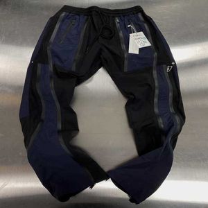 High Street Limited Color Contrast Armor Pants z bocznym zamkiem nylonowym funkcjonalne zużycie Casualne spodnie 414W