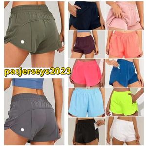 Lululemens LU-0160 marca das mulheres roupas de yoga cintura alta shorts exercício calças curtas fitness wear meninas correndo elástico adultog