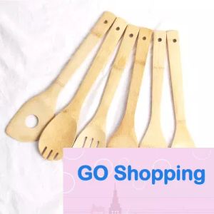 Spatola per cucchiaio in bambù All-match 6 stili Utensili in legno portatili da cucina Tornitori per cucina con intaglio Pale per supporto per miscelazione