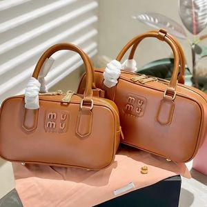 cowhide Leather Designer Bowling travel vanity bags Womens mens Clutch Bags Cross Body Totes handbag fashion Miui briefcase Arcadie Lolita wash Luxury Shoulder Bag