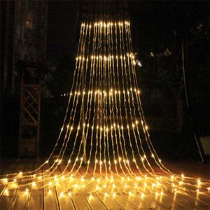 LED String Party 3x2/3x3m LED Meteor Duş Yağmur Işık Su Akış Şelale Pencere Perde Işık Noel Peri Işık Düğün Çelenk Işık HKD230919