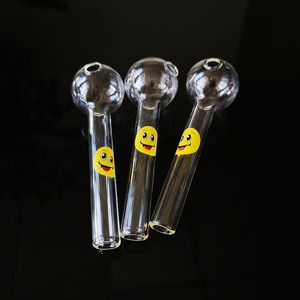 Grossist 4 tum mini rökrör leende logotyp pyrex glas olje brännare rör rak rör glas hand rör dab riggar bubbler rör 20g sw15 pw x c