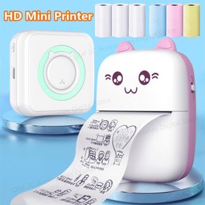 Skrivare Tillbehör Meow Mini Label Printer Thermal Portable Printers Stickers Papper Inkless Wireless Impresora Portatil 200dpi Android 57mm 230918
