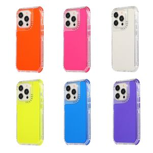 3in1 Bumper Shockproof Cases For Iphone 15 Plus 14 Pro Max 13 12 11 8 7 6 Crystal Hard Acrylic PC Clear 3 In 1 Transparent Frame Hybrid Layer Dual Color Phone Back Cover