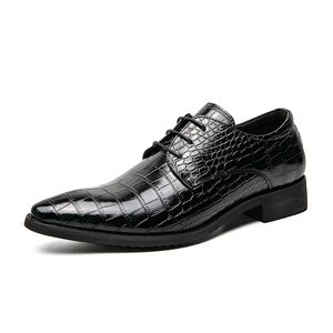 Мужские деловые кожаные туфли в клетку с острым носком на шнуровке для офиса, свадьбы, вечеринки, повседневная повседневная обувь, мягкие и удобные для мальчиков, вечерние модельные ботинки