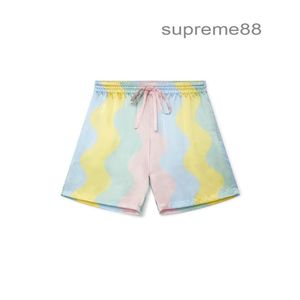 Casablanca Silk مجموعات ساتان قذيفة Neon قوس قزح Dream Shorts عرض القمصان المصمم 257D