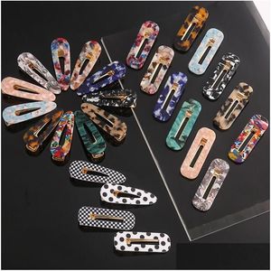 Fashion Acetic Acid Hairpin Side Clip Set Acrylic Resin Hair Barrettes Accessory 38 Colors Two-Piece/Set Drop Delivery Dhvub