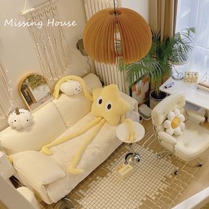 CushionDecorative Pillow 165cm Funny Yellow Star Long Leg Soft Plush Cushion Cartoon Anime Home Sofa Car Bedroom Gift 230919