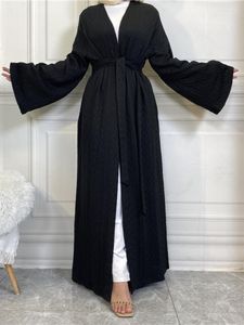 Ubranie etniczne jesienna zima muzułmańska sukienka Abaya kimono na drutach ciepłe żebrowane dubai Turkey Long Cardigan Coat Islam Islam