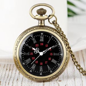 Zegarki kieszonkowe vintage steampunk zegarek bez okładki zegar szyi rzymskie cyfry rzymskie dial brązowy wisiorek moda mężczyźni Prezent