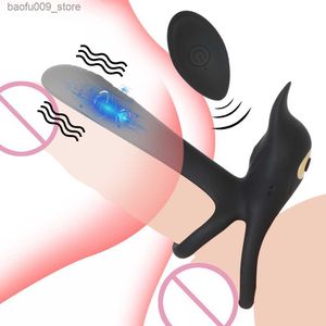 Other Health Beauty Items Vagina G Spot Massager With Cock Penis Ring 10 Speeds Masturbation Vibrator s For Couple Men Women Adult Products Q230919