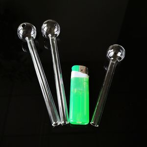 W zapasach przezroczysty Pyrex Glass Oil Burner Pirece Rurka Szklana Rura Solująca Kolor Ręcznie Rura palenia Mini Dab Rigs w Stock SW38 PW X R