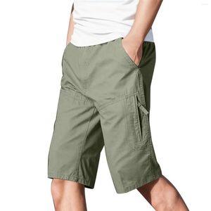 Men's Shorts Mens Cargo With Pockets Plus Size 6Xl Relaxed Fit Hiking Outdoor Work Solid Color Elastic Waist Overalls Pants