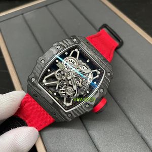 BBR RM35 RMUL3 Pusty korpus Białe Gem Watch Absorbera Importowany NTPT Oryginalny ziarno włókna węglowego Sapphire Kryształowe lustro naturalne guma