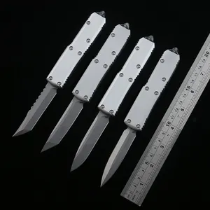 DQF Version Silvery White 85 D2 Knife D2 Blade 6061-T6 Aviation Aluminum Alloy Handle EDC Pocket Self Defense Camping Tactical Outdoor Fighting Survival Knives