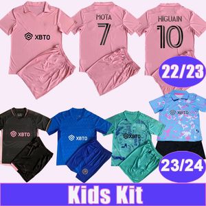 2023 24 Inter Miami CF Kids Kit Soccer Jerseys YEDLIN MOTA HIGUAIN Home Away 3rd Goalkeeper Special Edition Football Shirt GREGORE Child Short Sleeve