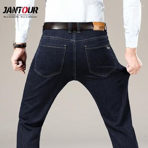 Calças de brim masculinas 2023 homens clássico negócios moda cor sólida solto ajuste em linha reta calças masculinas calças jeans marca roupas tamanho 44 46