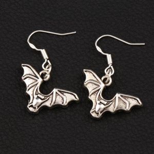 Flying Bat Animal Dangle Chandelier Earrings 925 Silver Fish Ear Hook 40pairs lot E979 32 6x23 9mm226s