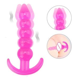 Vuxen massager pärlor gelé anal rumpa plugg g-spot prostata silikon för kvinna män gay erotiska produkter