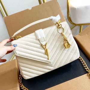 10A Top-Designer-Tasche Damentaschen Handtaschen Umhängetaschen Damen-Tragetasche aus schwarzem Kalbsleder, klassische diagonale Streifen, gesteppte Ketten, doppelte Klappe, mittlerer Umhängetasche