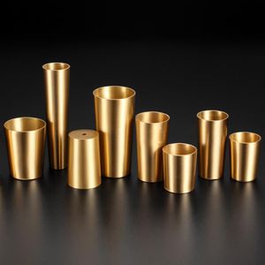 Brass Furniture Leg Covers Chair sofa Legs Protector TV Cabinet Foot Cup Round Copper Table Bed Accessory Taper Ferrule248g