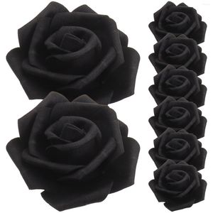 Decorative Flowers 100 Pcs Dining Table Decor Artificial Rose Fake Arrangement Roses Head Faux Bride