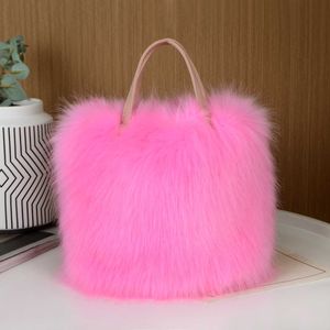 2023 Autumn and Winter Plush PU Handheld Bag Fashion Advanced Shoulder Bag Imitation Fox Fur Bag 230919