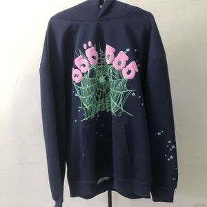 Tasarımcı Moda Giyim Lüks Erkek Sweatshirts kumaş SP5der 555 Hip-hop moda marka gevşek montaj unisex kazak uzun kollu kapüşon ve kapüşon sonbahar 23