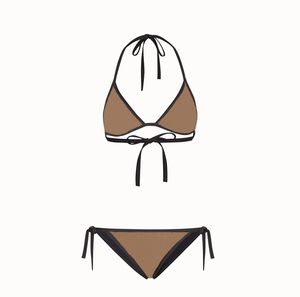 Womens Fashion Letter Bikini Set Classic Pattern Two Pieces Bikinis Designer 2024 Halter Sexy Padded Push Up Swimsuit XL Swimwear Women Biquinis F