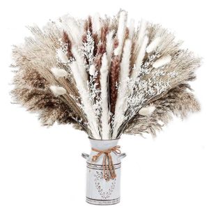 Faux Floral Greenery 80 100pcs Dried Pampas Grass Artificial Flowers for Vase Decoration Fluffy Plant Home Party Wedding Boho Decor 230919