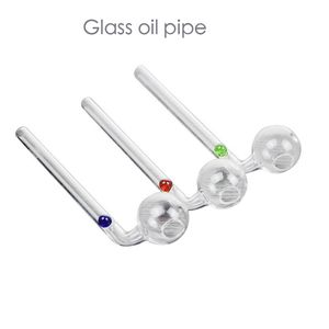 Tubos de vidro curvo pirex para fumar, tubo original de queimador de óleo, 14cm, tubo de qualidade transparente, tubo artesanal