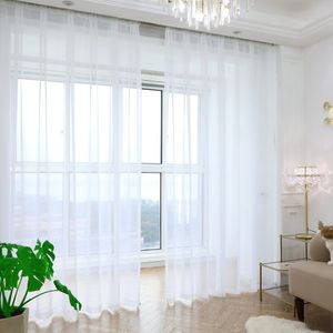 Gardin bilehome solid vit tyll ren fönster gardiner för vardagsrummet sovrummet moderna voile organza tyg draperar 230919