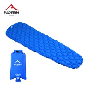 Sleeping Bags Widesea Camping Inflatable Mattress In Tent Folding Camp Bed Sleeping Pad Picnic Blanket Travel Air Mat Camping Equipment 230919