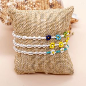 Urok bransolety perłowe bransoletka ręcznie robione koraliki regulowane łańcuch liny kwiaty z koralikami Biezdrockie akcesoria biżuterii dla kobiet dziewczyna