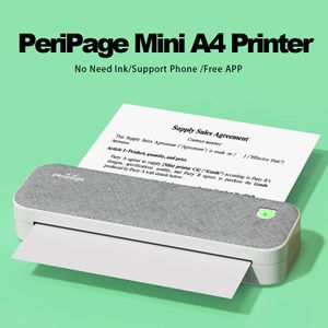 Printers Accessories PeriPage A40 Portable Mini Thermal Printer A4 Paper Po Printer From Mobile Phone Wireless Bluetooth Document Office A4Printer 230918