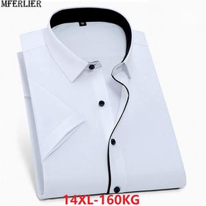 Camisas masculinas de manga curta escritório formal verão camisa de algodão dos homens bolso negócios tamanho maior grande 8xl 11xl 12xl mais camisa 54 56 58339a